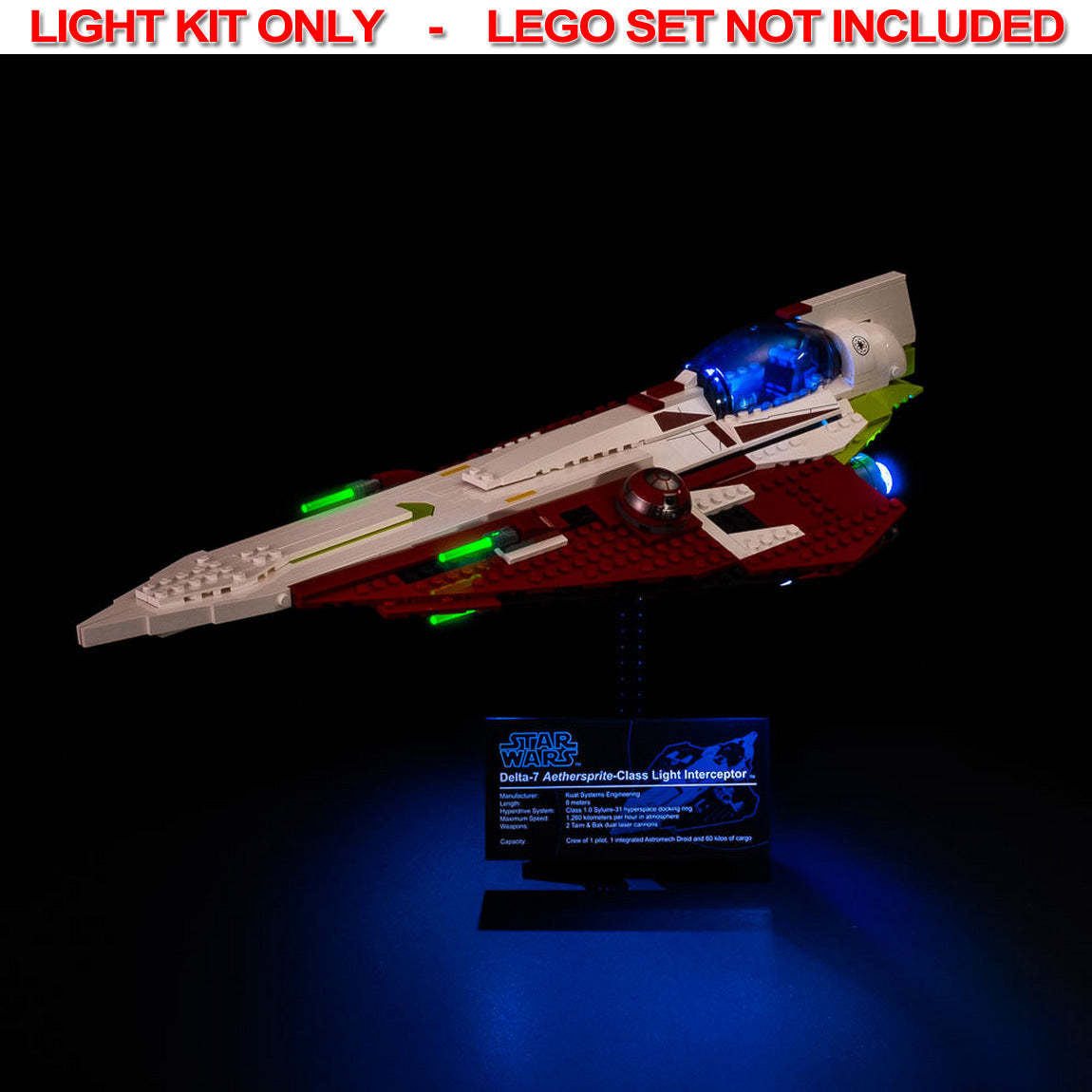 Light My Bricks - LIGHT KIT for LEGO® UCS Obi-Wan's Jedi Starfighter 10215