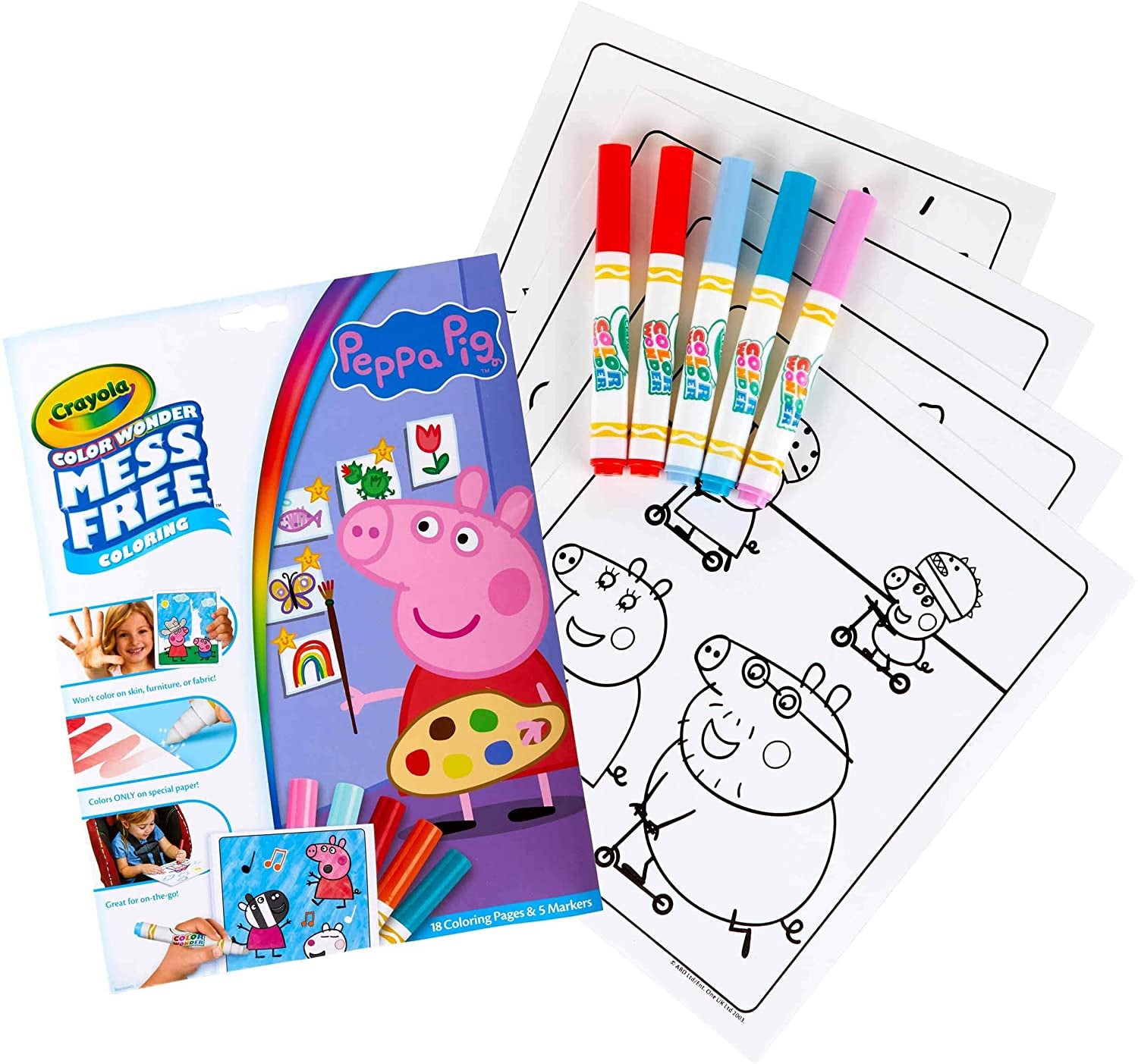 Crayola - Peppa Pig Colour Wonder Set - Colouring Pages & Markers
