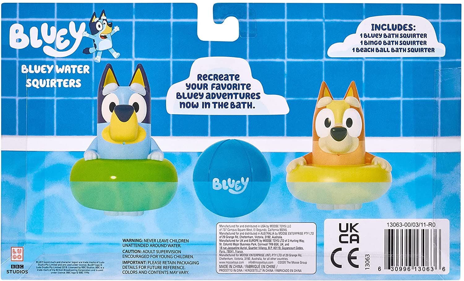 Bluey - Bath Water Squirters 3 Pack S4 Multicolour