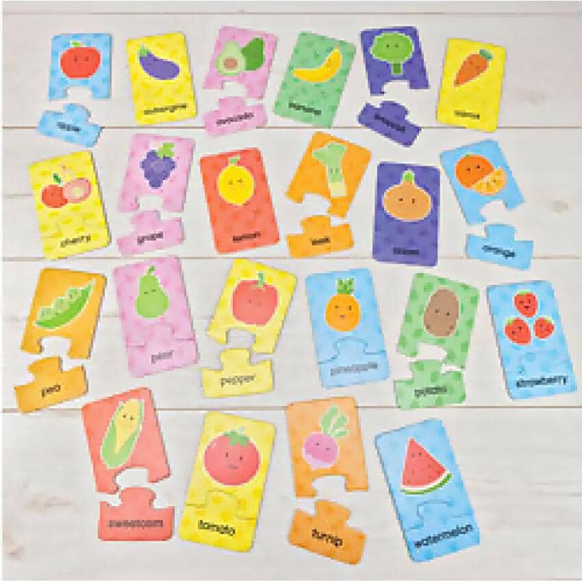 GALT - Fruit And Veg Puzzles - Jigsaw Puzzle Set 24 x 2-Piece Puzzles