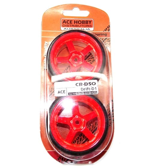 DRIFT TYRE AND RIMS FLUORO ORANGE - ACE POWER