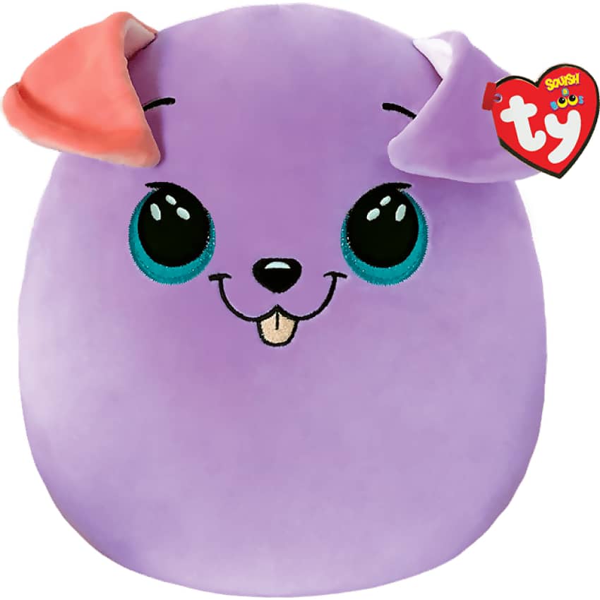 Ty - Squish-a-boos - Bitsy The Purple Dog - Large 14 Inches - Squishy Beanies