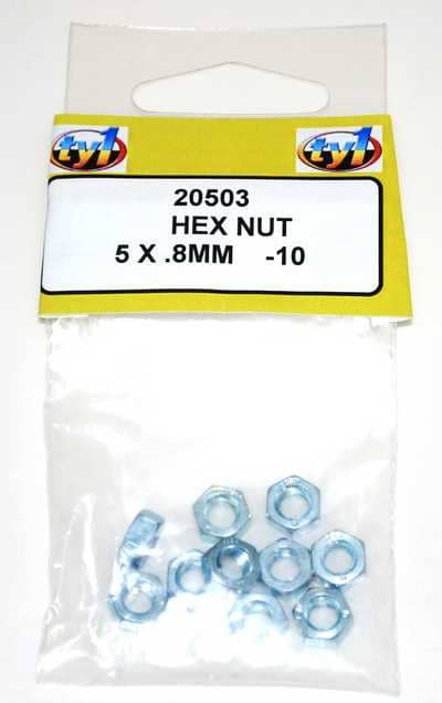 TY1 - HEX NUT 5 X .8MM - 10