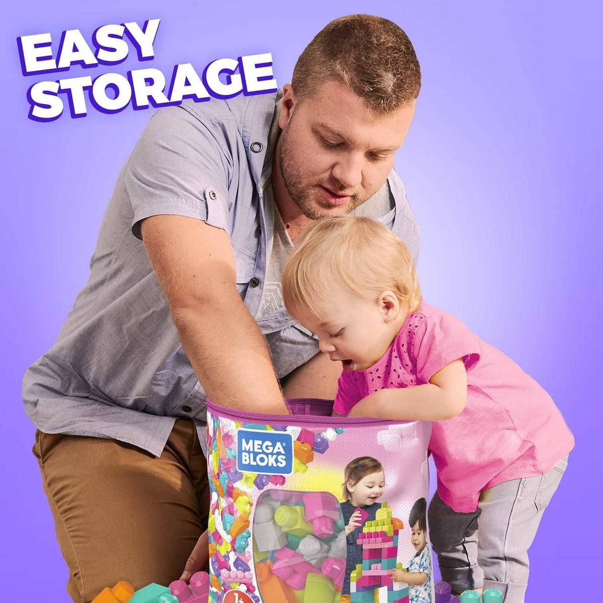 MEGA BLOKS - First Builders Big Building Bag (pink) - Fisher-Price