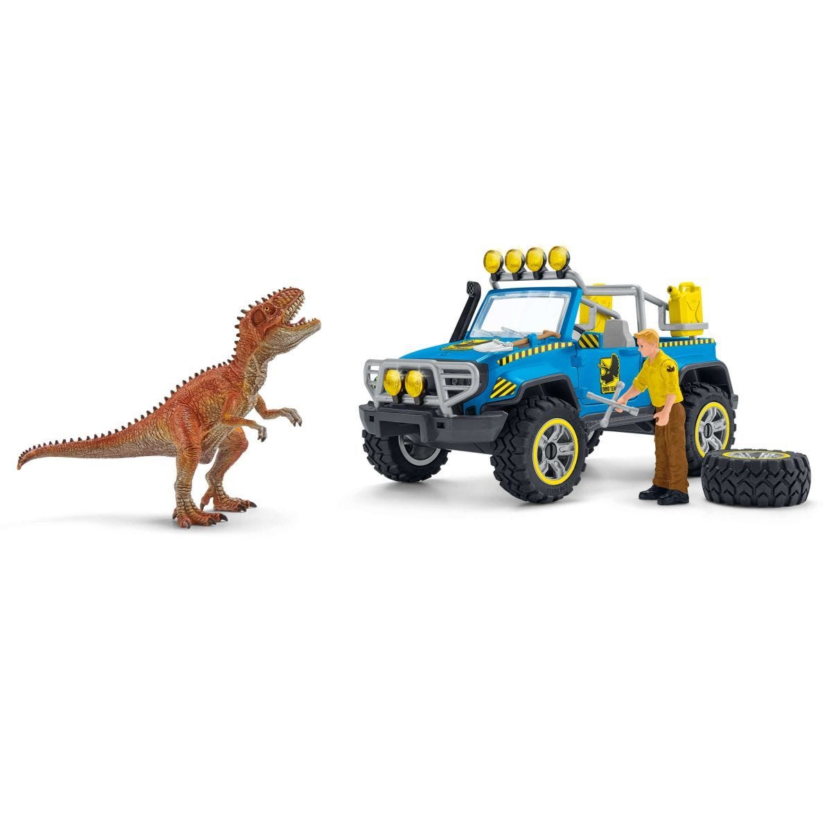 Schleich - Off-road Vehicle With Dino Outpost Dinosaur Figurine Animal Playset