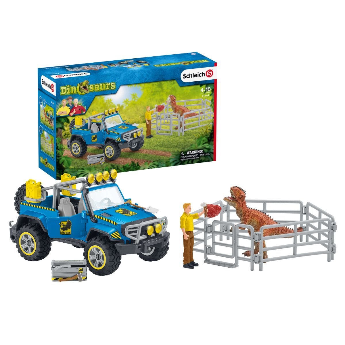 Schleich - Off-road Vehicle With Dino Outpost Dinosaur Figurine Animal Playset