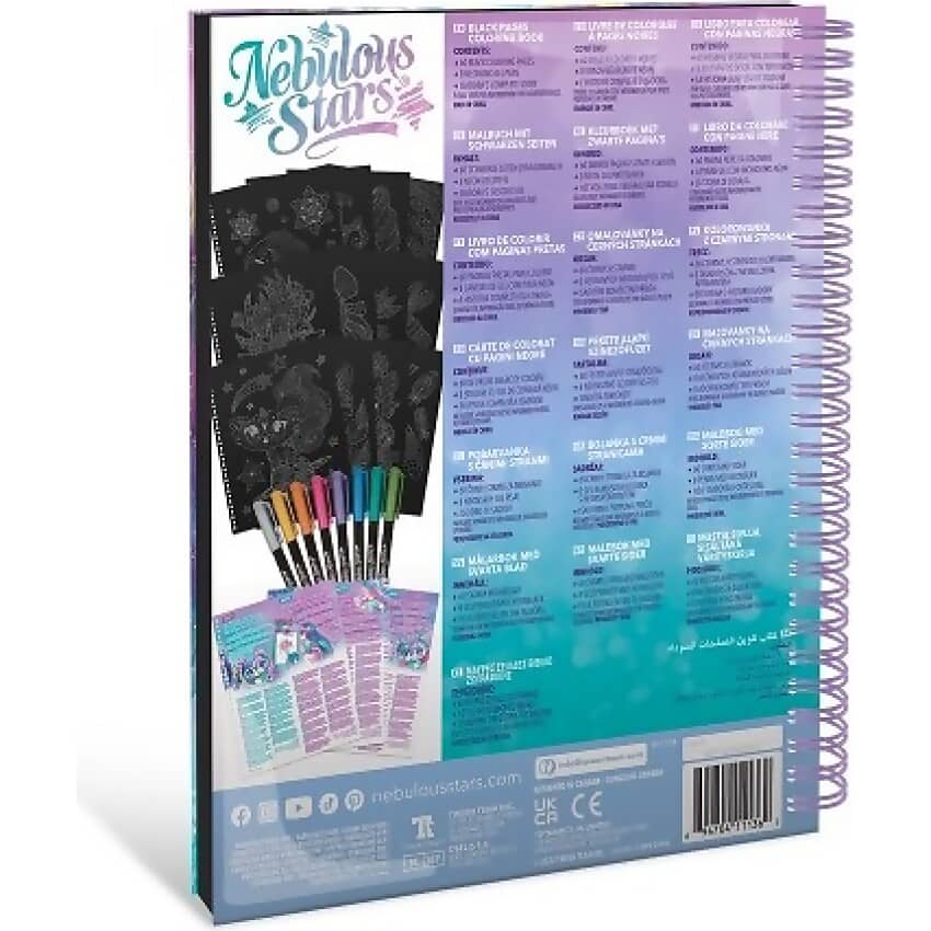 Nebulous Stars - Black Pages Coloring Book - Isadora (metallic Pens)