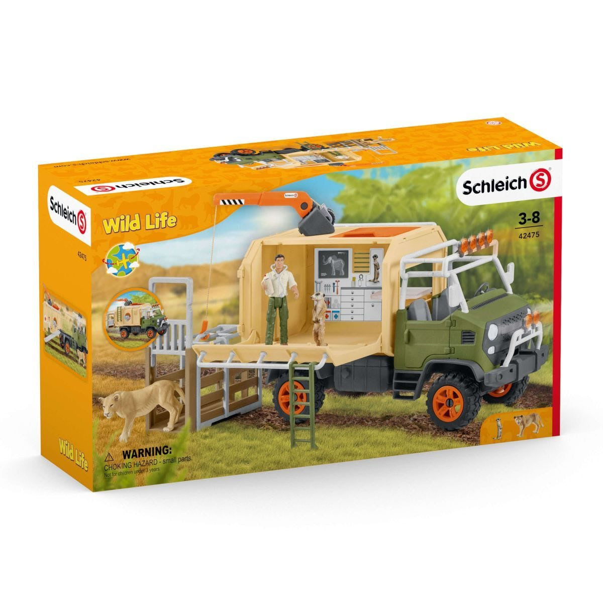 Schleich - Animal Rescue Large Truck Wildlife Animal Figurine Playset Animal Playset