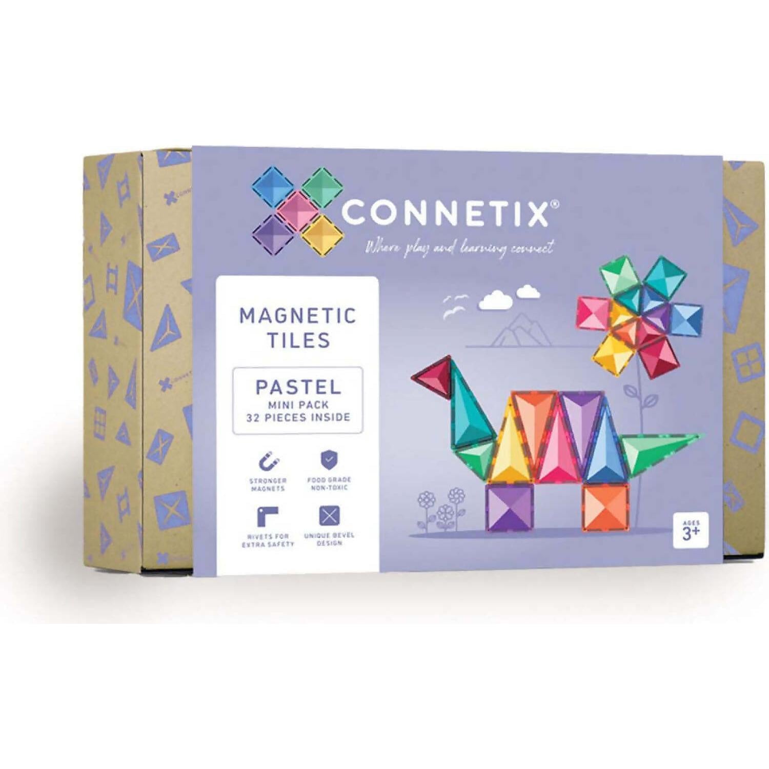 Connetix - Magnetic Tiles Pastel Mini Pack 32pc