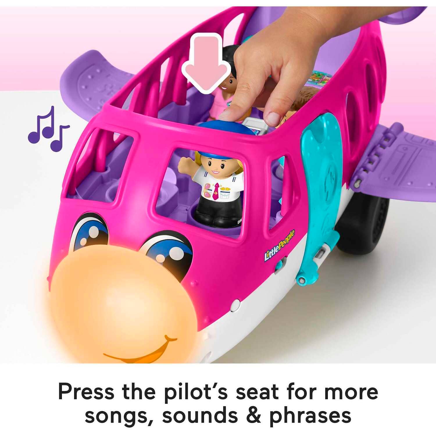 Fisher-Price - Little People Barbie Toy Airplane With Lights Music And 3 Figures - Mattel