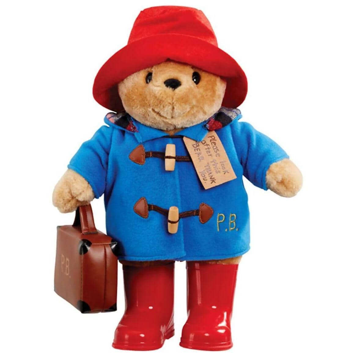 Paddington Bear - With Boots Embroidered Coat And Suitcase Large Soft Toy Doll 34cm