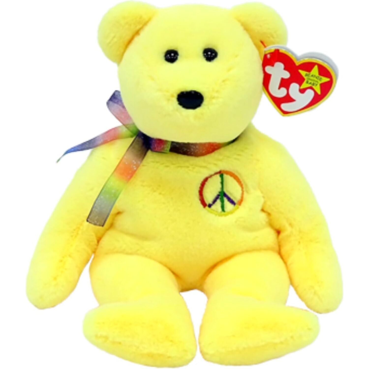 Ty - Beanie Babies - Peace 2 Yellow Bear 23cm