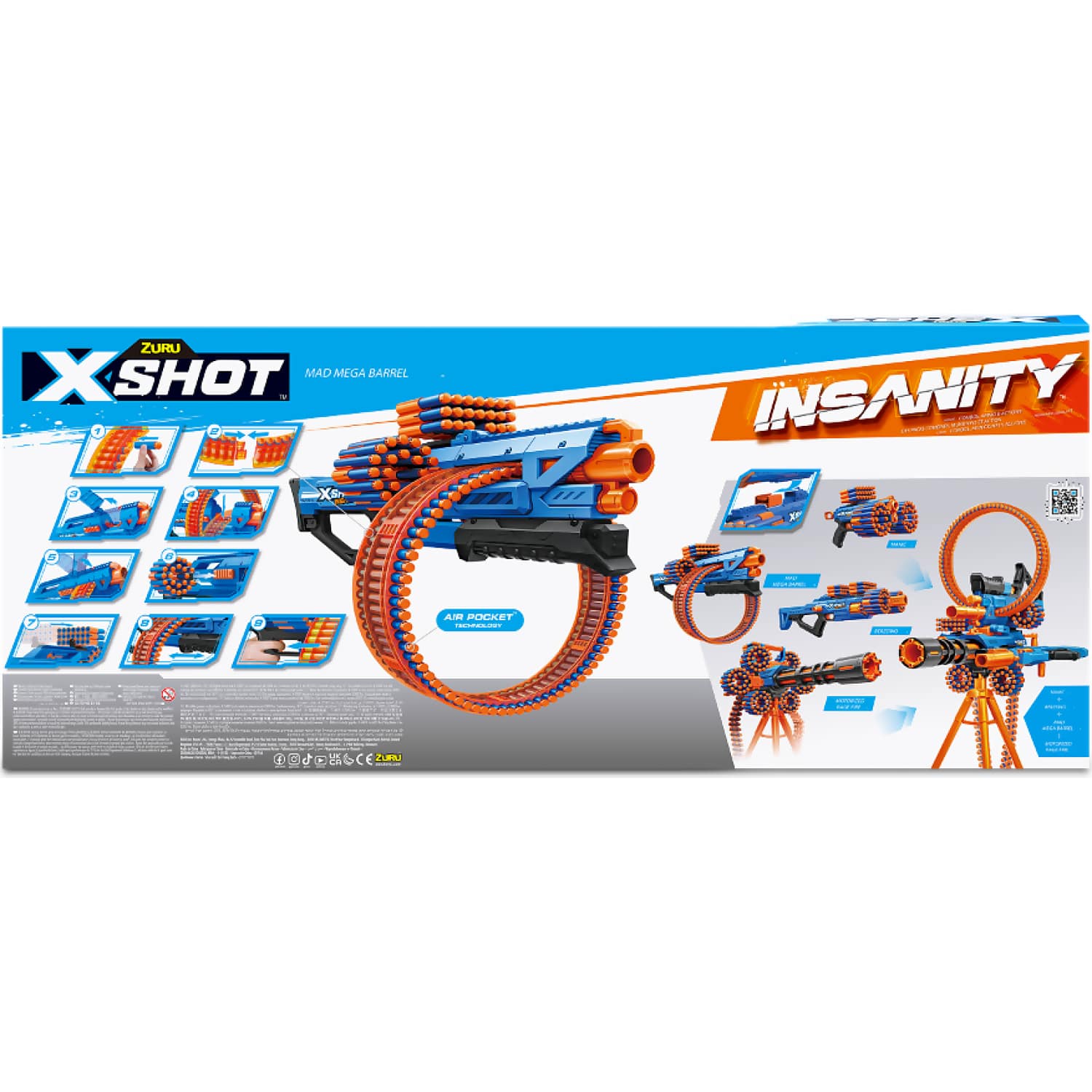 ZURU - X-Shot Insanity Mega Barrel with 72 Darts