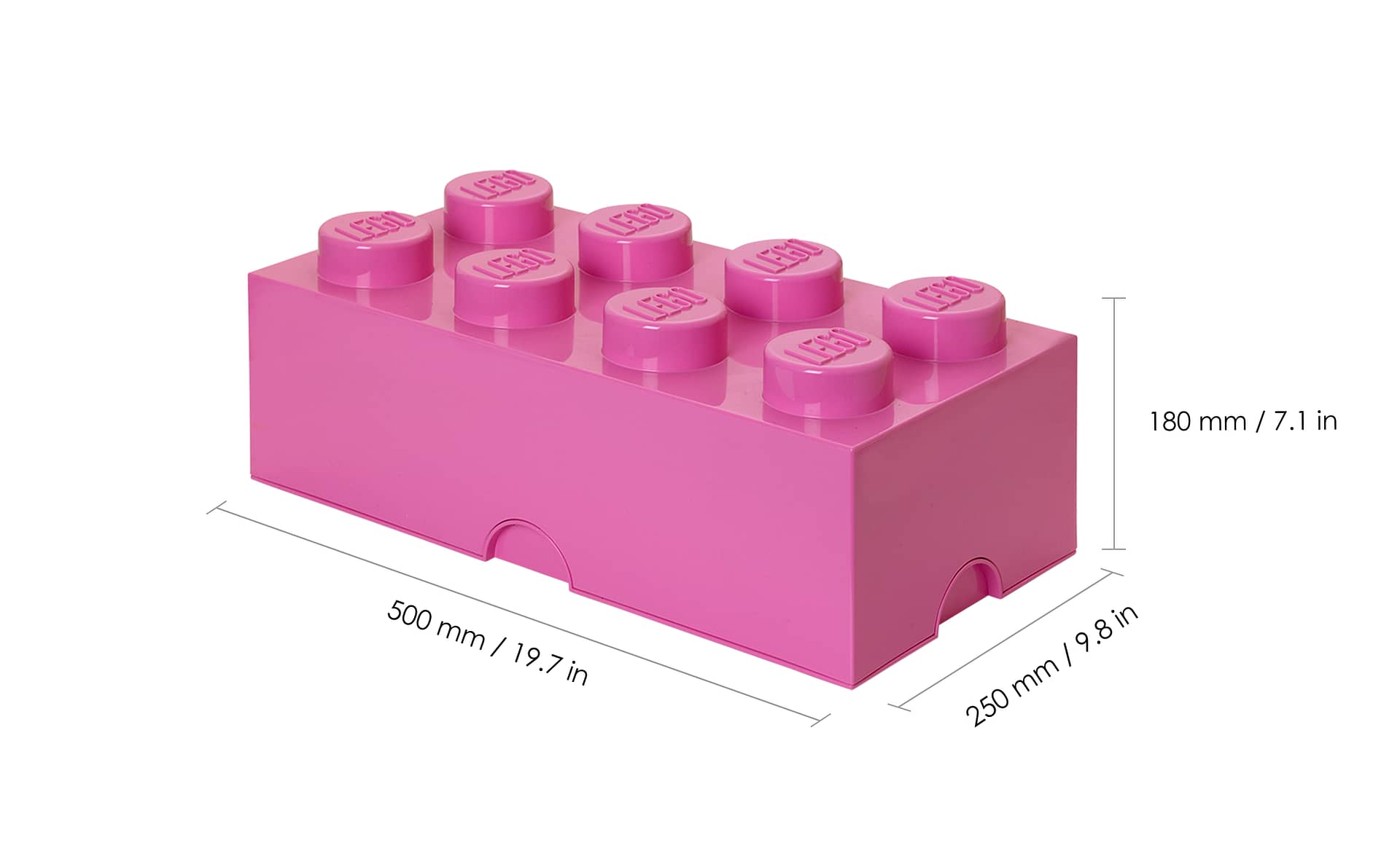 LEGO® Storage Brick 8 Bright Pink - Room Copenhagen