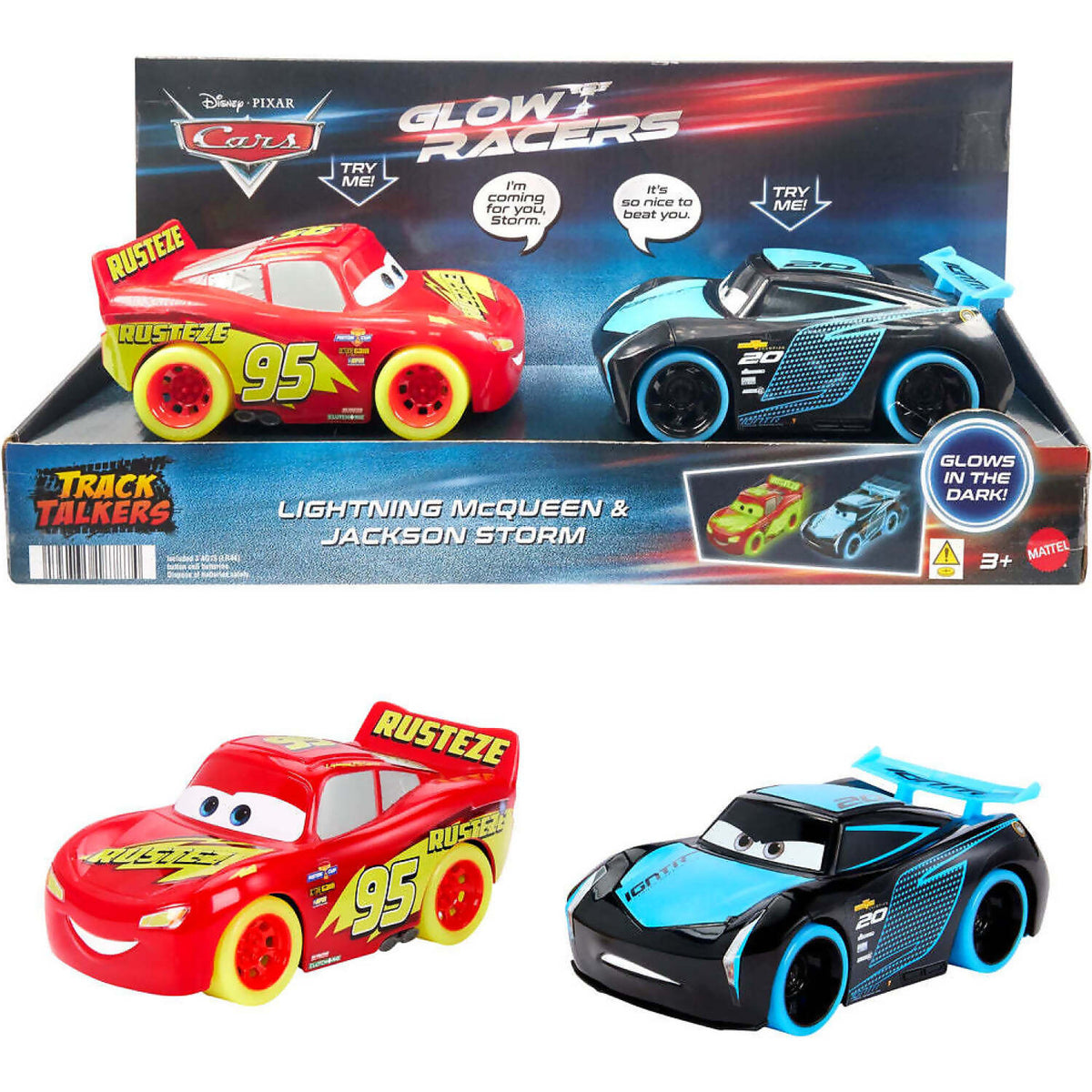 Disney Pixar - Cars Glow Racers Lightning Mcqueen & Jackson Storm
