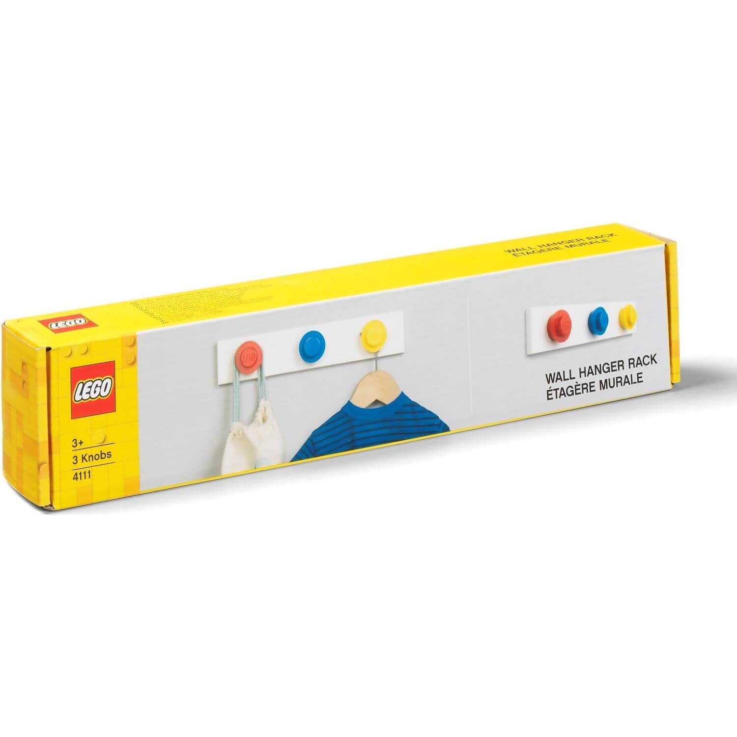 LEGO® Wall Hanger Rack Red / Bright Blue and Yellow - Room Copenhagen