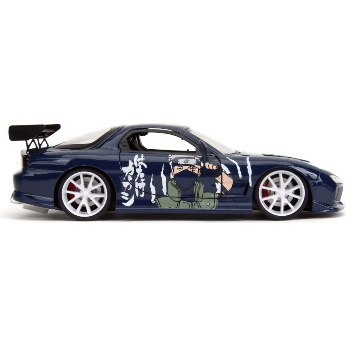 JADA TOYS - 1993 MAZDA RX-7 V2 WITH NARUTO SHIPPUDEN ARTWORK & KAKASHI HATAKE FIGURE 1:24 SCALE DIECAST VEHICLE & FIGURE SET