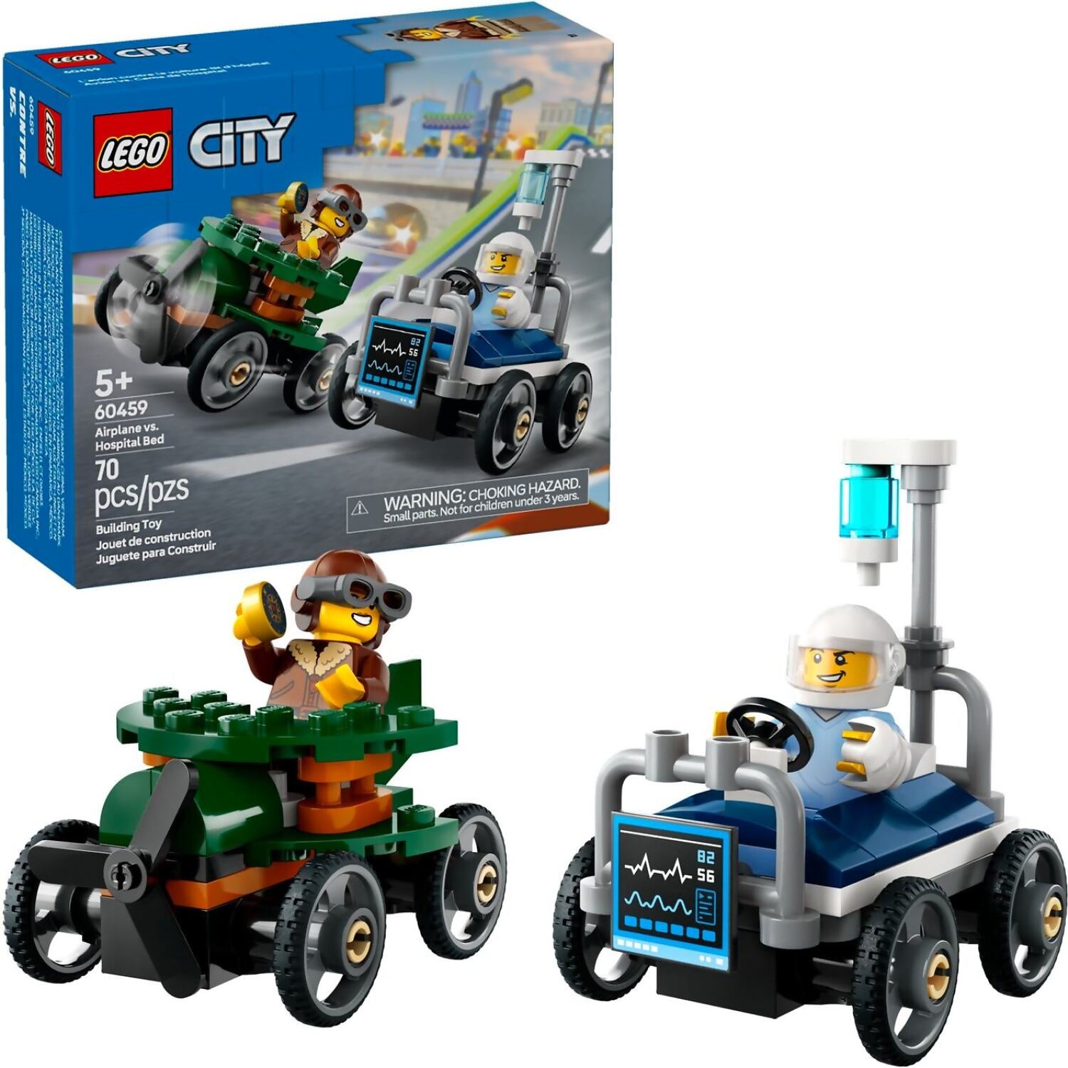 LEGO® 60459 Airplane Vs. Hospital Bed Race Car Pack - City