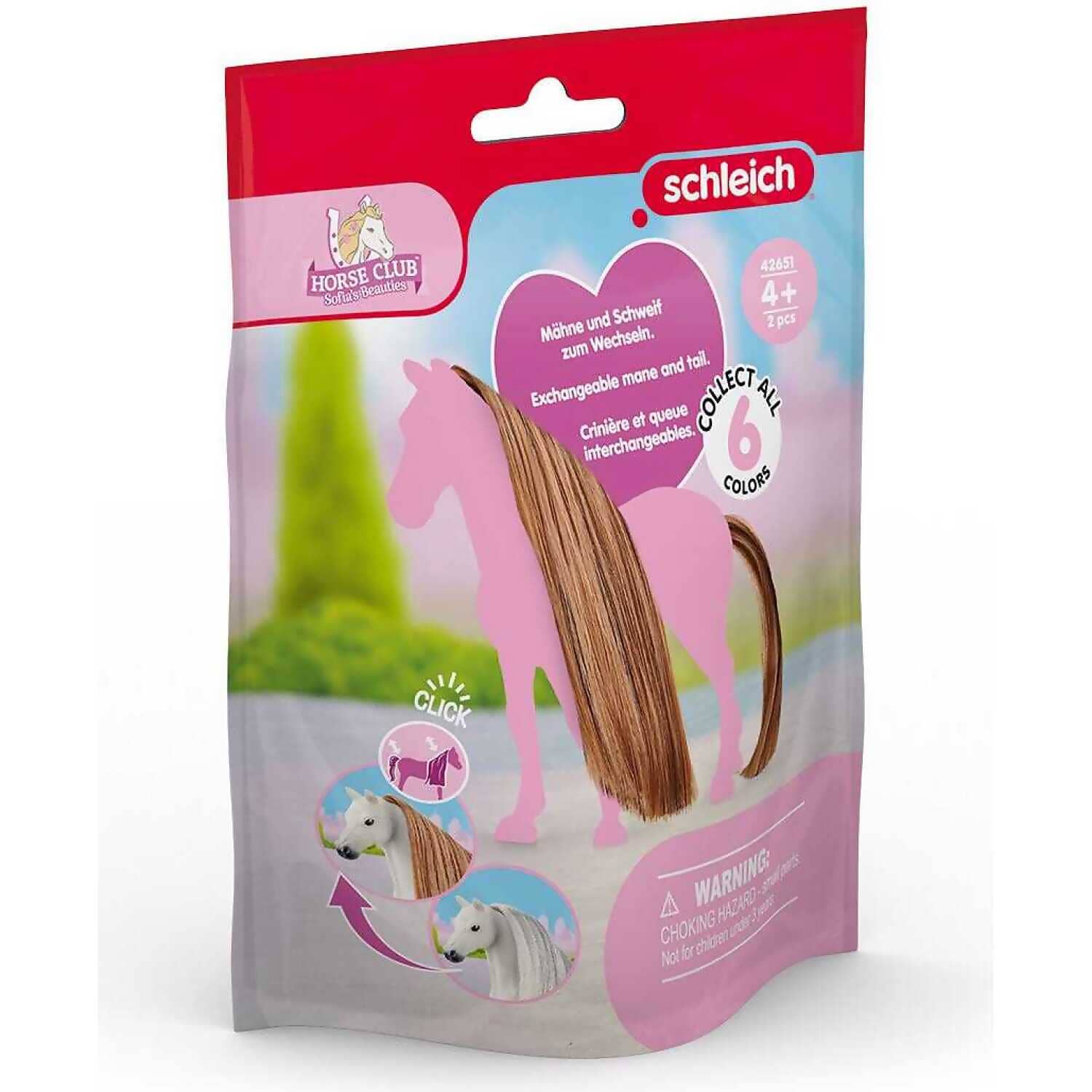 Schleich - Tail & Mane Hair Beauty Chocolate Horse Club Animal Figurine Accessory