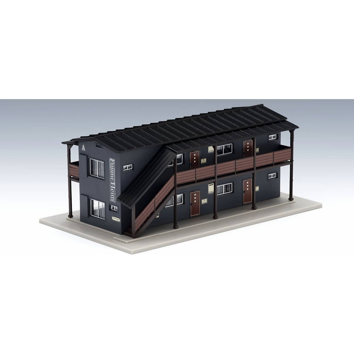 TOMIX - APARTMENT TWO STOREY DARK GREY N SCALE - MODEL RAILWAY ACCESSORY