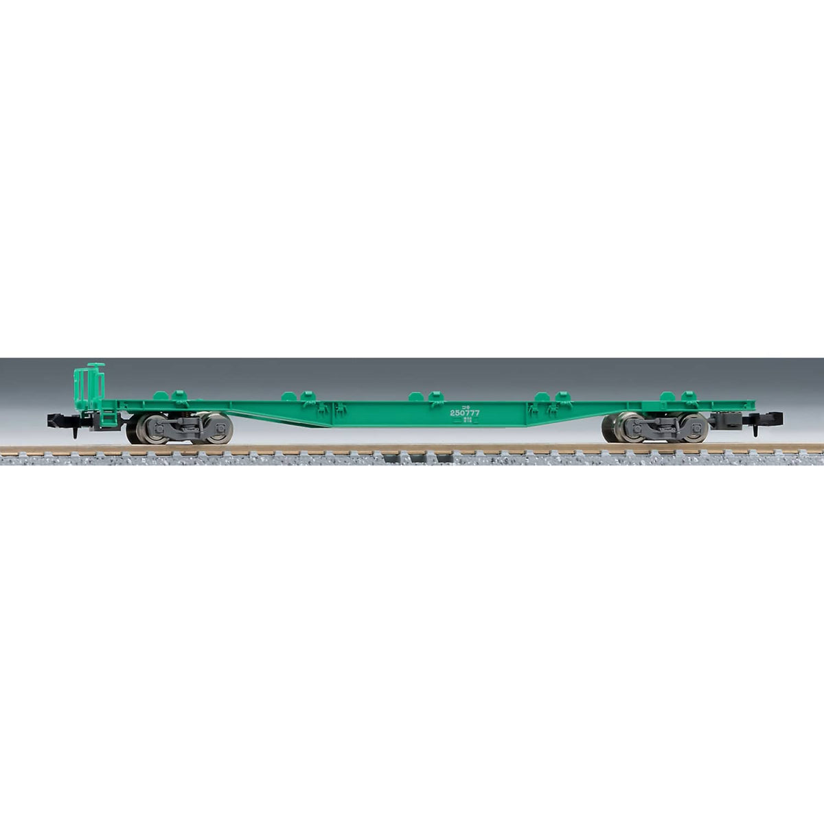 TOMIX - KOKI 250000 FREIGHT CAR GREEN WITH TAIL LIGHT NO CONTAINER N SCALE - MODEL RAILWAY ACCESSORY