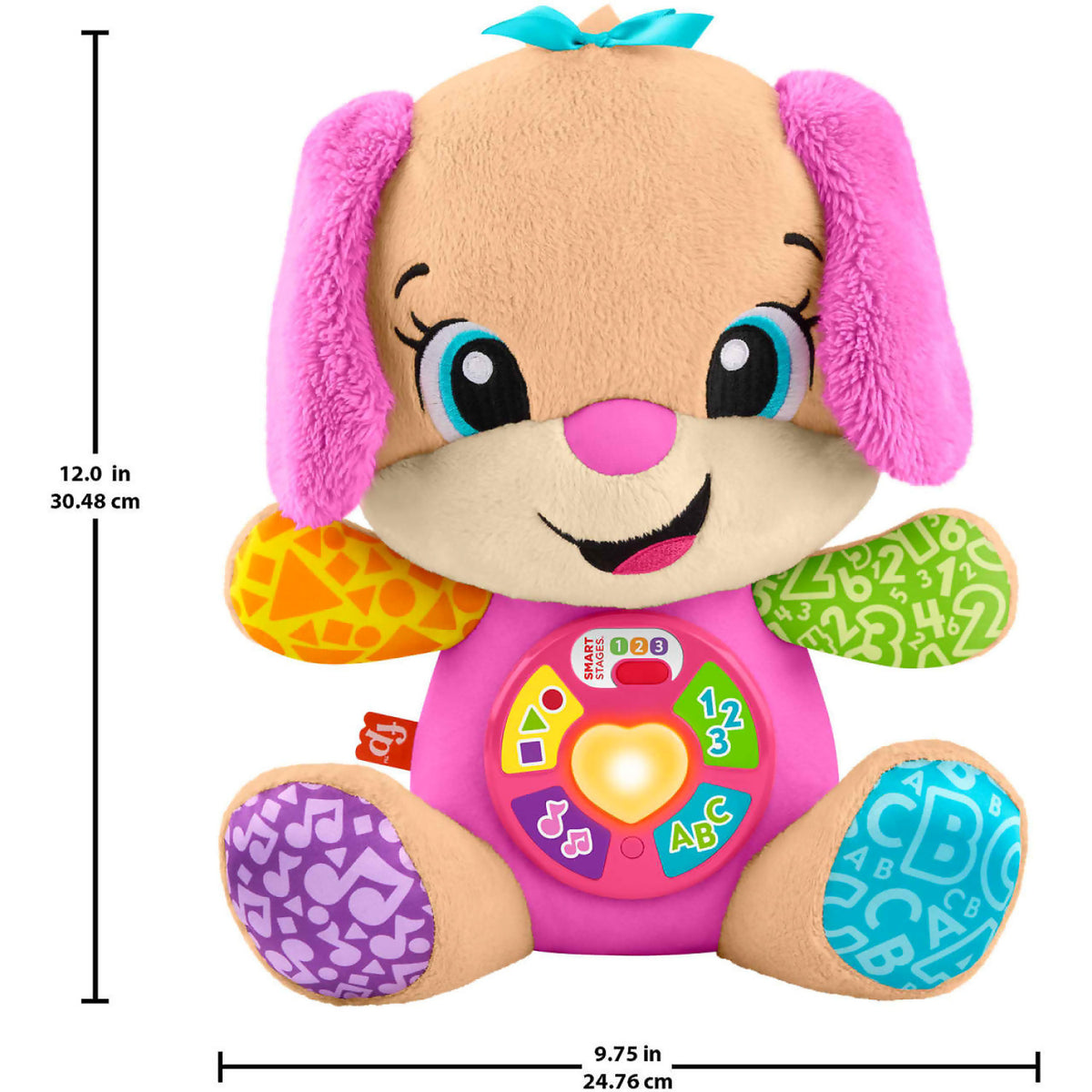 Fisher-Price - Laugh & Learn Smart Stages Sis Pink Plush Musical Learning Toy For Baby & Toddler