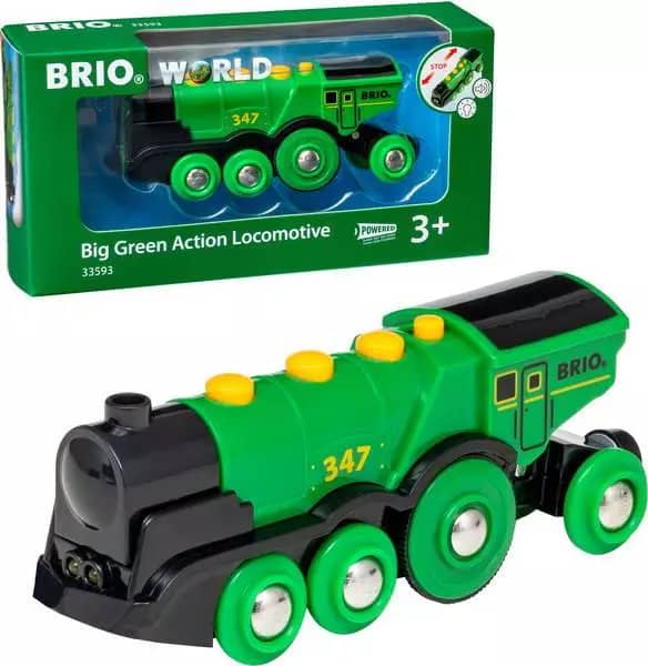 BRIO World - Big Green Action Locomotive Train