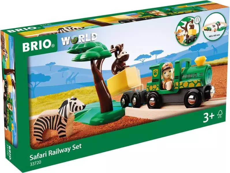 BRIO World - Wooden Train Set Safari Railway Set 17pce