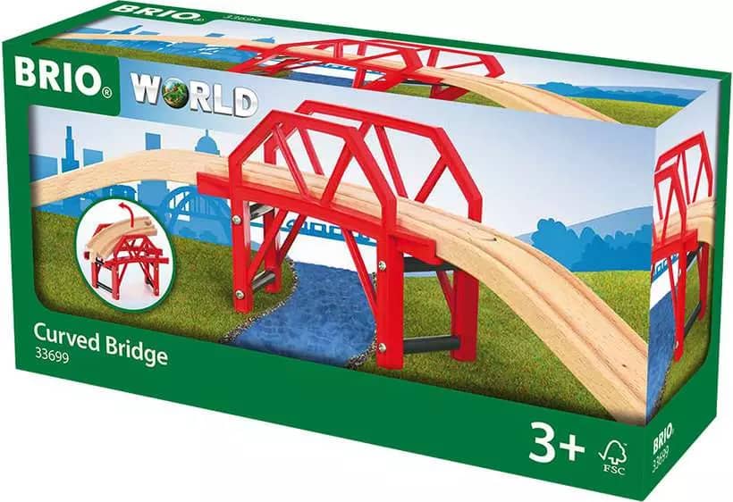 BRIO World - Wooden Curved Bridge 4pce