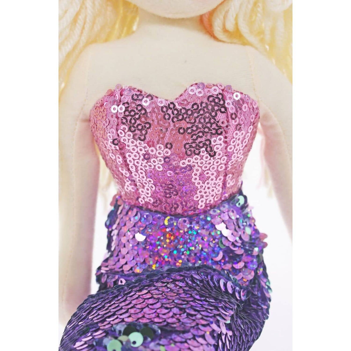 Cotton Candy - Mermaid Anna 45cm Purple/Silver Flip Sequined Tail - Plush