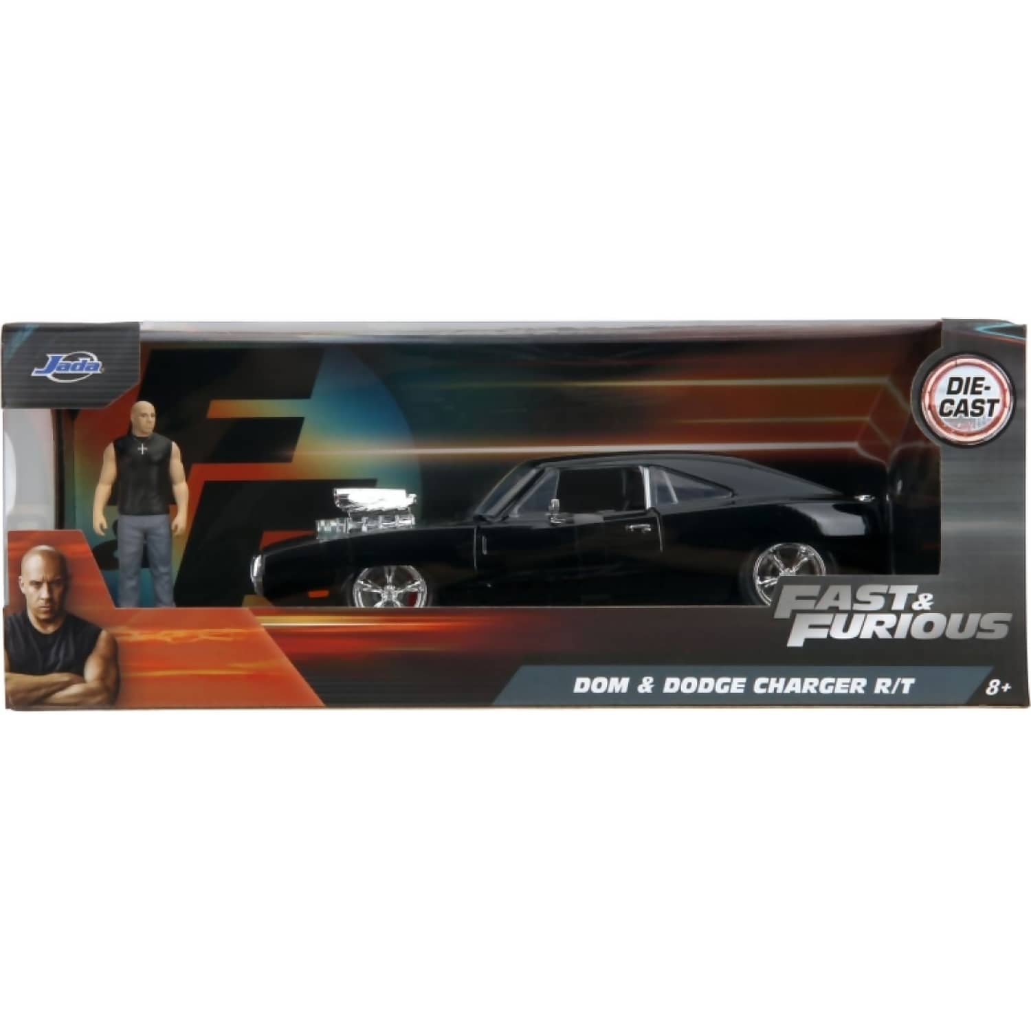 JADA TOYS - HOLLYWOOD RIDES 1970 DODGE CHARGER WITH DOM TORETTO 1:24 SCALE DIECAST VEHICLE & DOM FIGURE SET