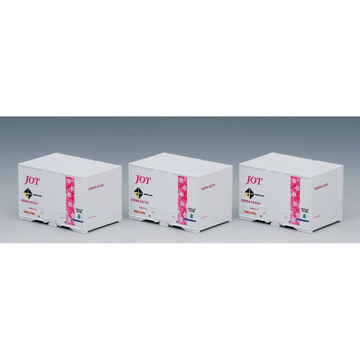 TOMIX - UR19A-12000 TYPE CONTAINER (JAPAN OIL TRANSPORT SAKURA OBI ) 3 PIECES N SCALE - MODEL RAILWAY ACCESSORY