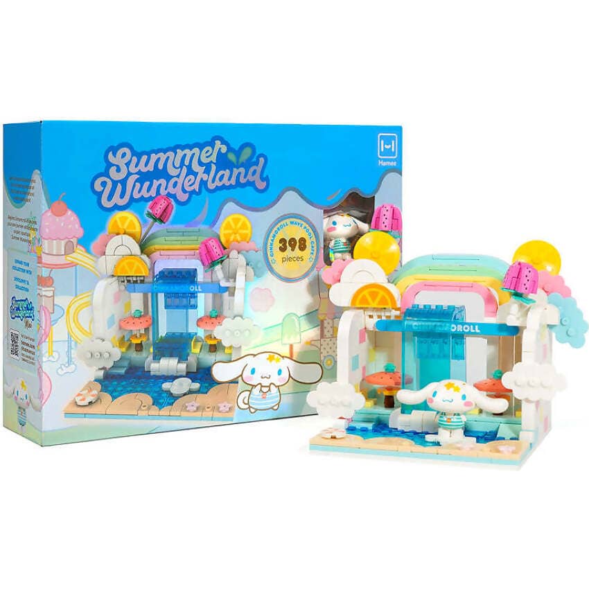 Hello Kitty - and Friends - YuMe Blocks Summer Wunderland - Cinnamoroll Wave Pool Cafe 398 Pieces