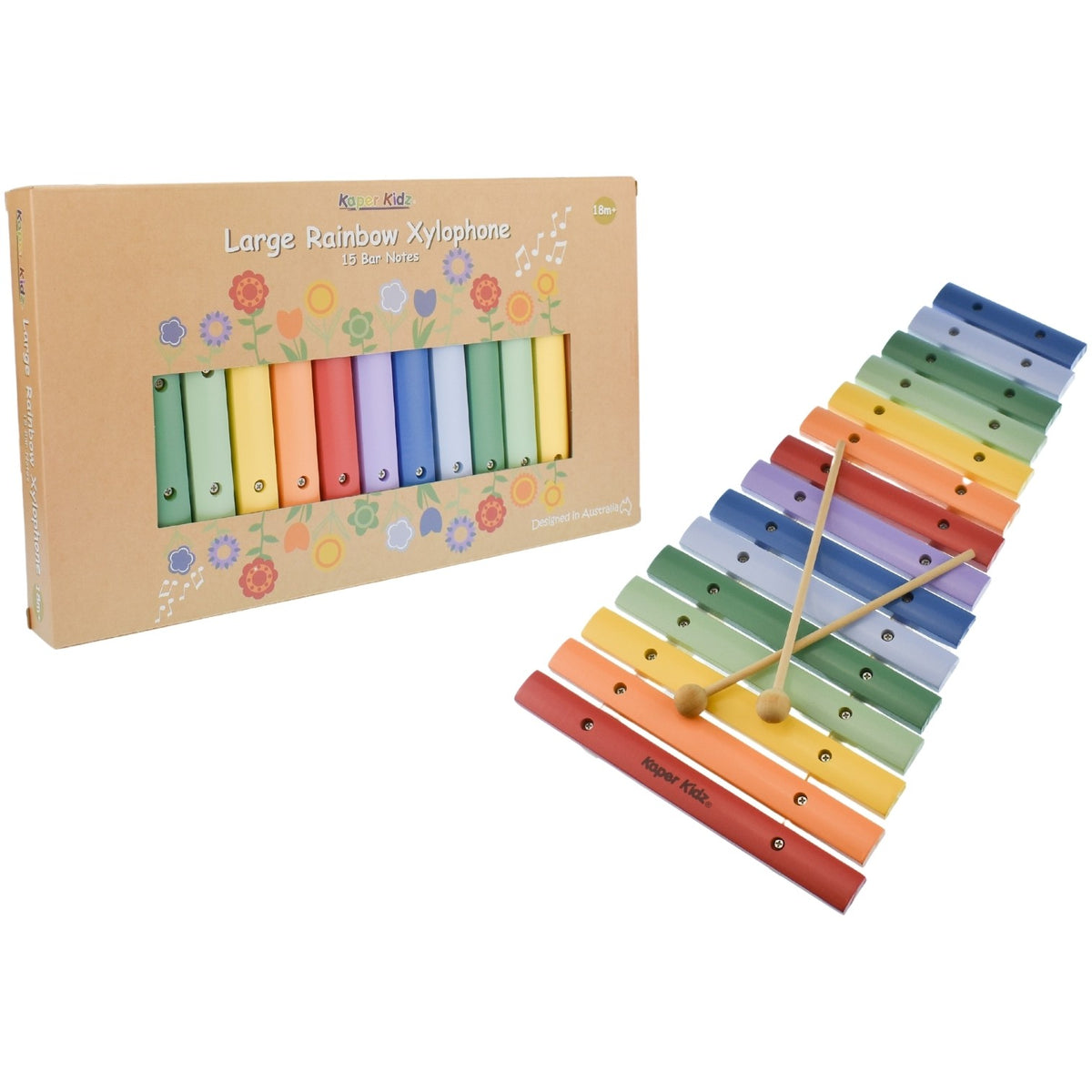 Kaper Kidz - Large Rainbow Xylophone 15 Bar Notes