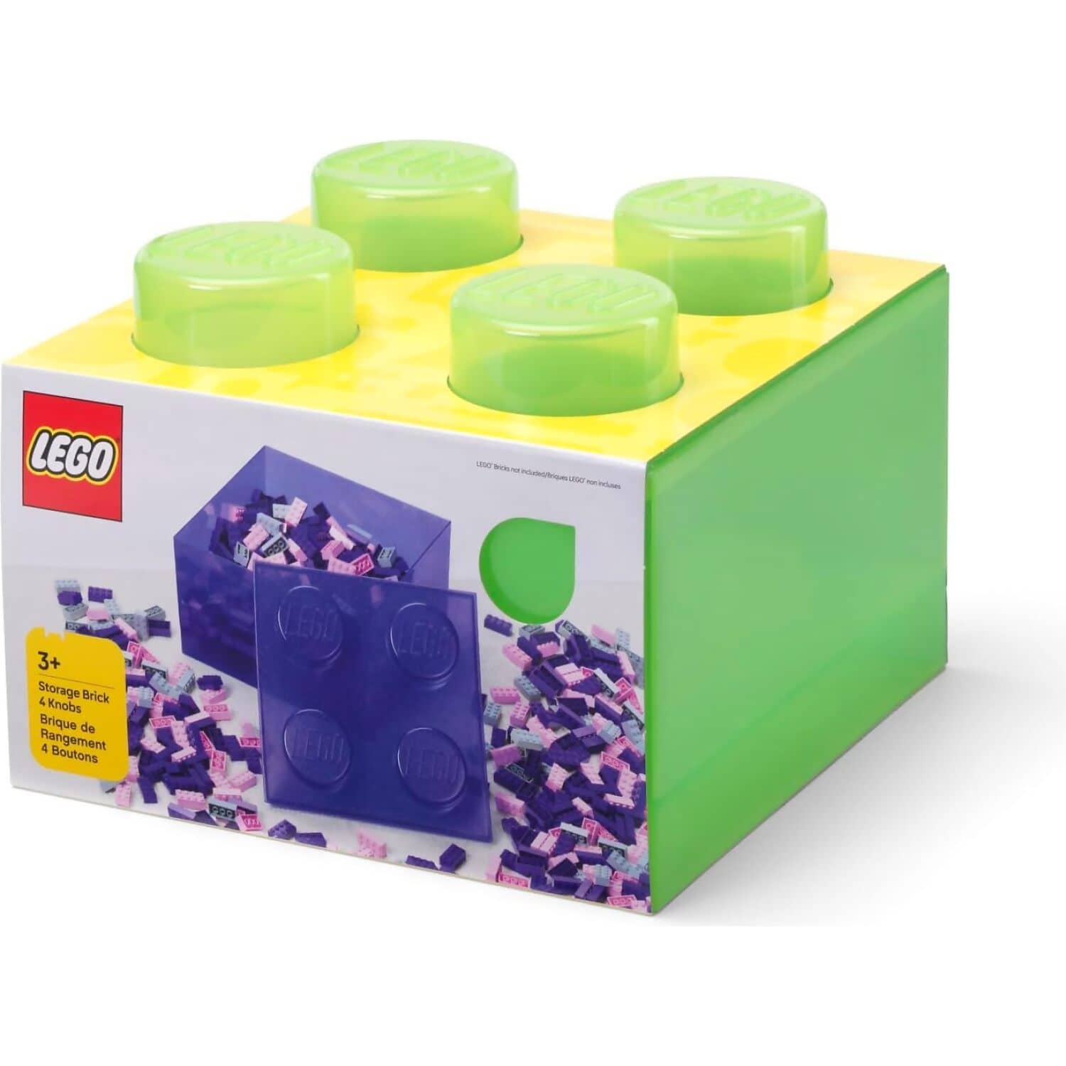 LEGO® Storage Brick 4 Studs Top Lid Translucent Green - Room Copenhagen