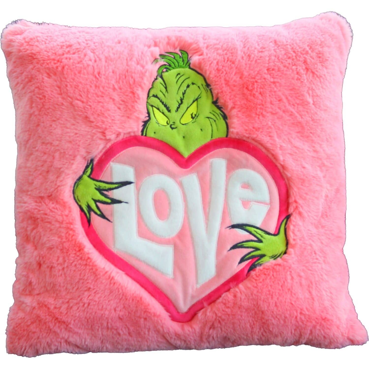 Cotton Candy - Xmas Dr. Seuss Grinch Pink Love Cushion 40cm - Plush Christmas