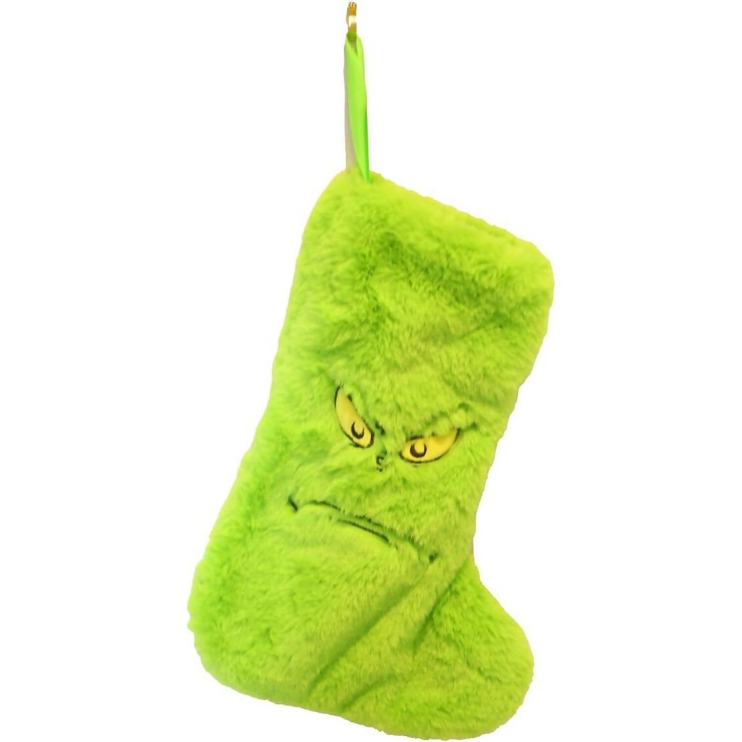 Cotton Candy - Xmas Stocking Dr. Seuss Grinch Frown - Plush Christmas
