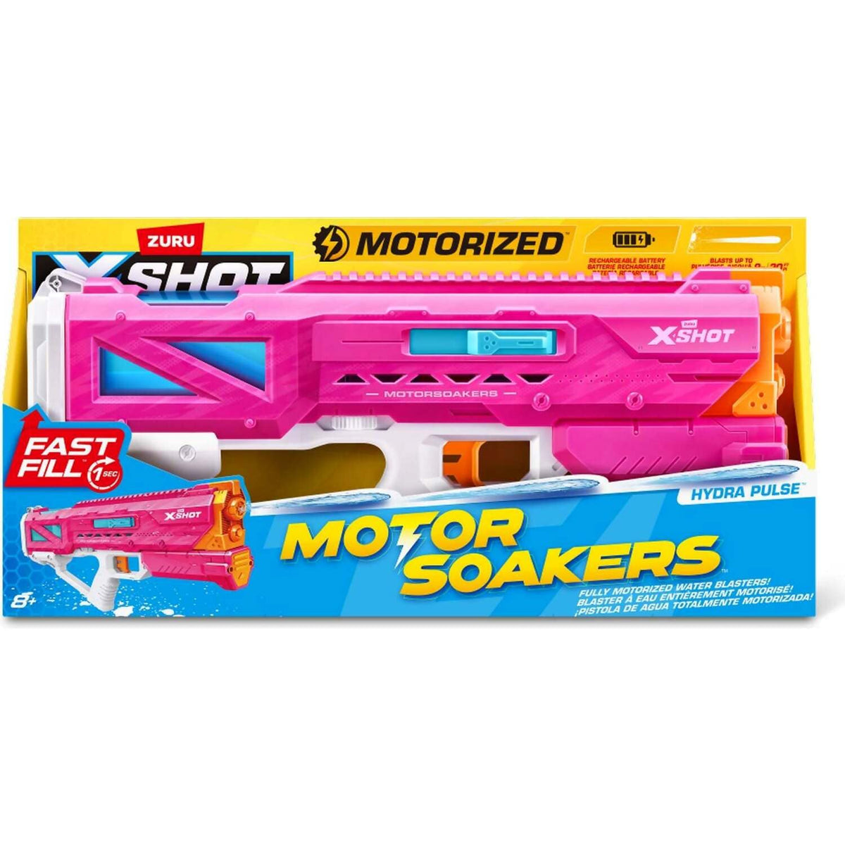 ZURU - X-Shot Motorized Fast Fill Motor Soaker - Hydra Pulse Pink