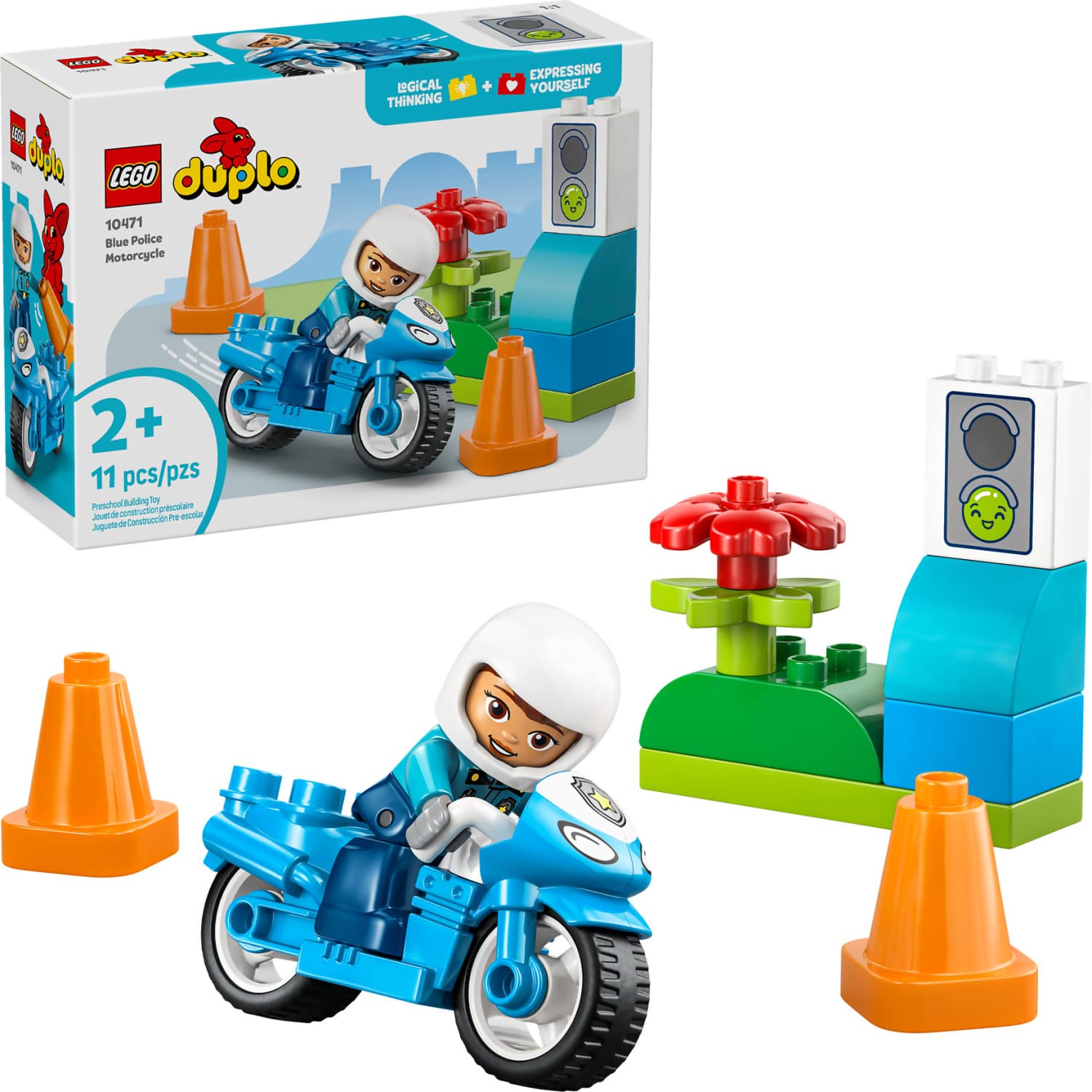 LEGO® 10471 Blue Police Motorcycle - DUPLO®
