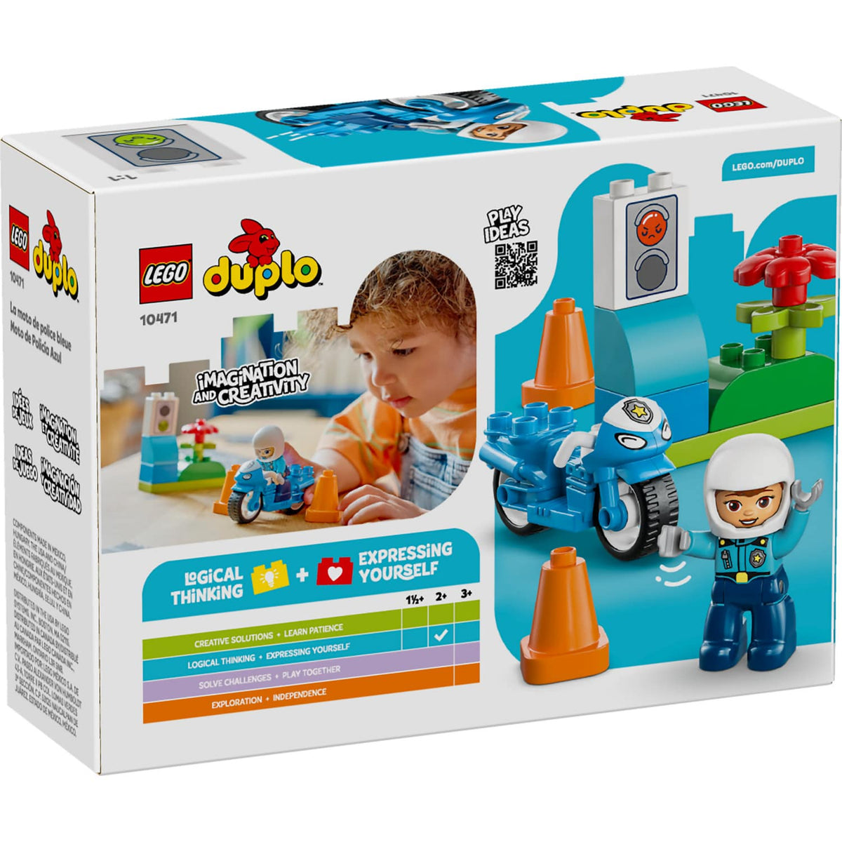 LEGO® 10471 Blue Police Motorcycle - DUPLO®