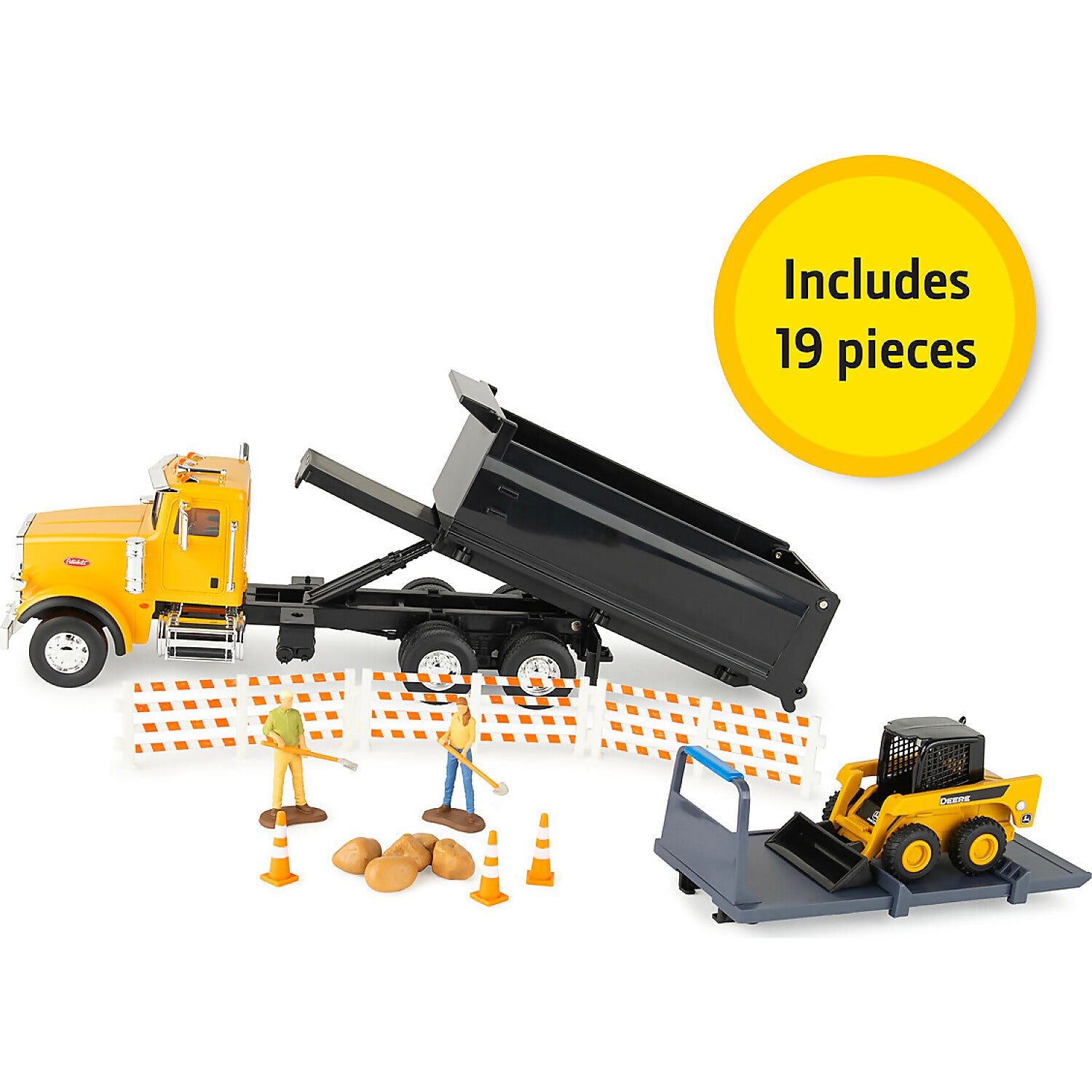TOMY - 1:32 Scale John Deere Switch N Load Construction Playset 19 Piece Toy Set