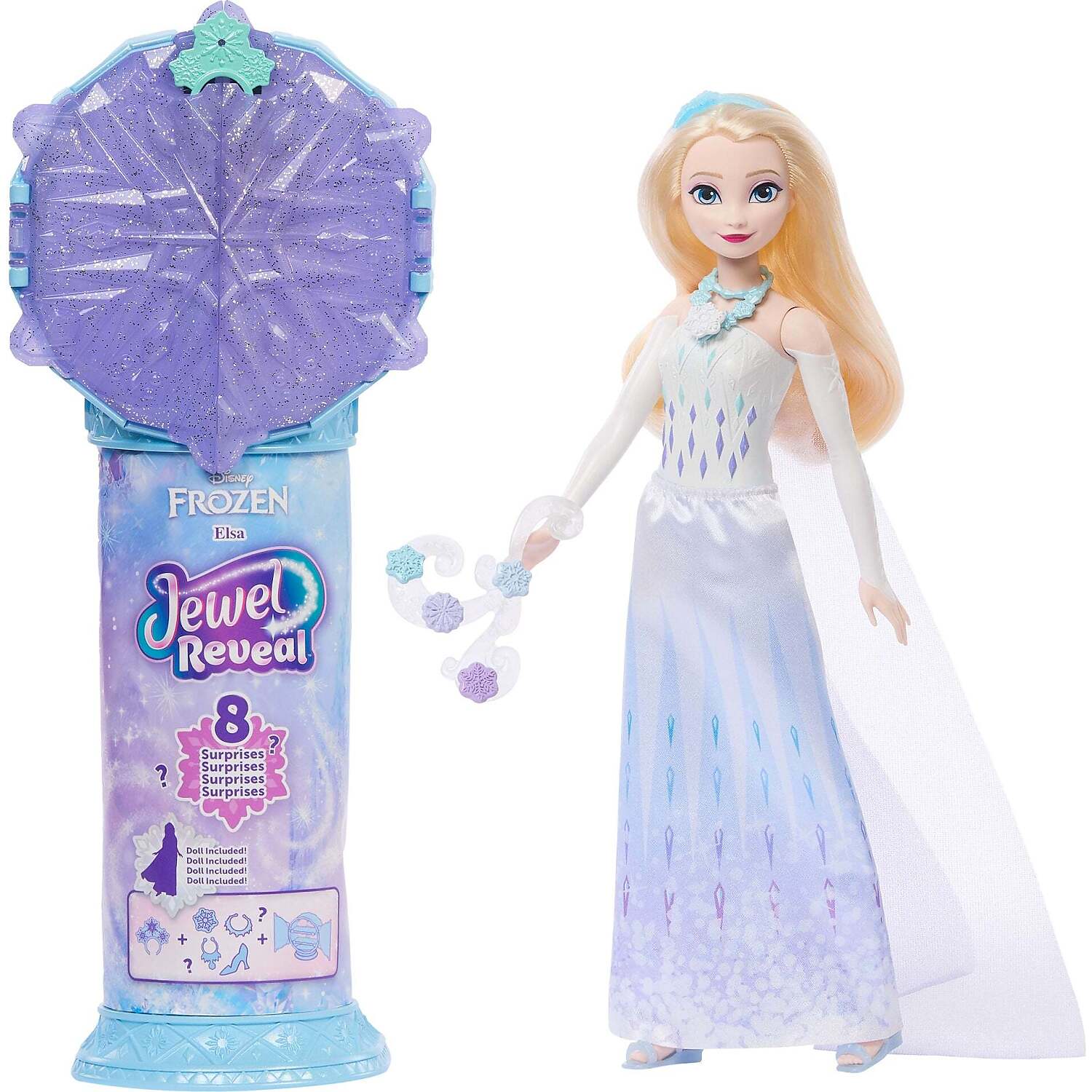 Disney - Frozen - Jewel Reveal Elsa Fashion Doll with 8 Surprises - Mattel