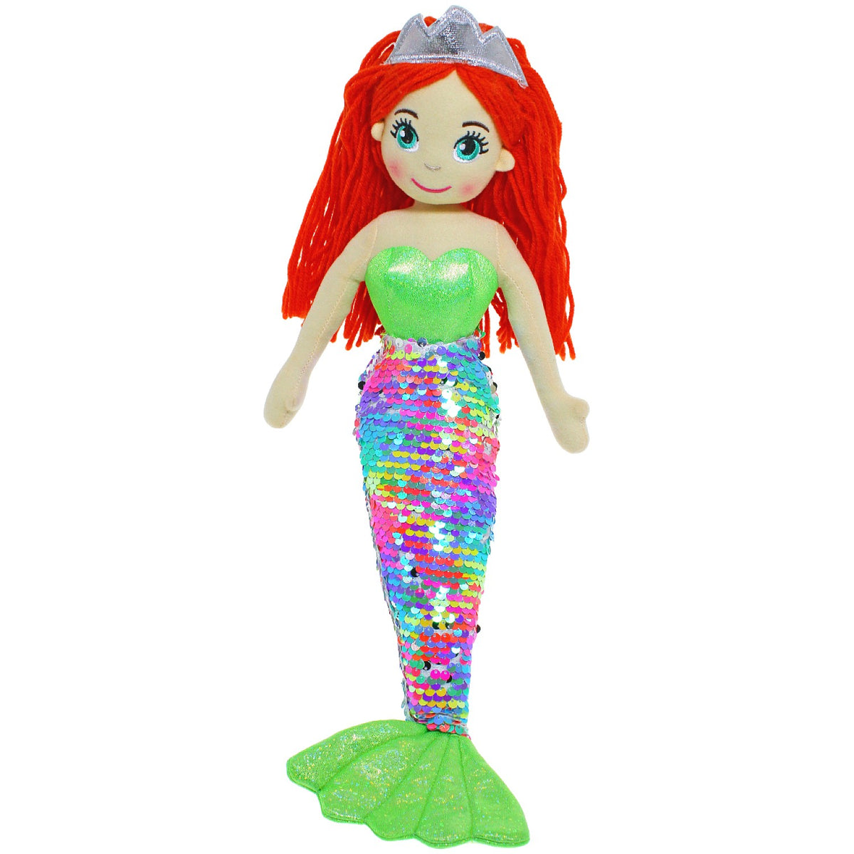 Cotton Candy - Mermaid 70cm Calypso Green Multicolour Sequined Flip Tail Plush