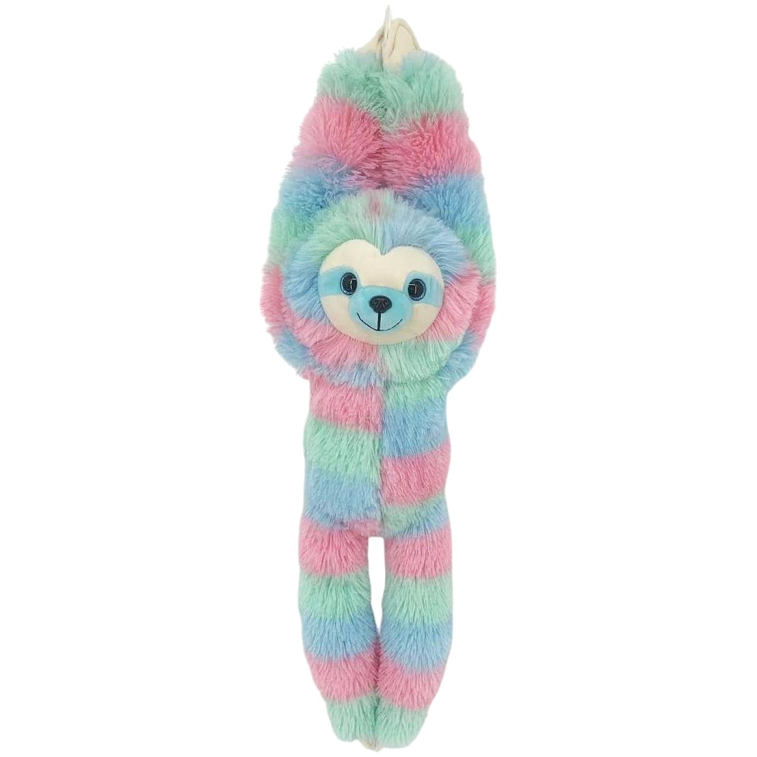 Cotton Candy - Plush Evelyn Hanging Sloth - Pink Blue Green