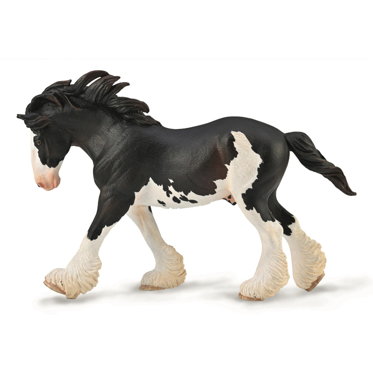 CollectA - Clydesdale Stallion Black Sabino Animal Figurine 88981
