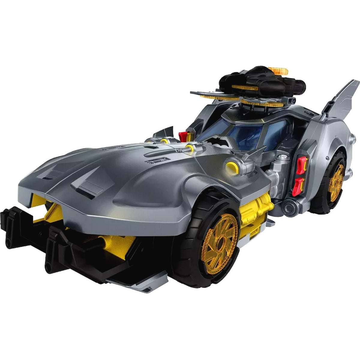 DC - Premier Batlink Batmobile Vehicle Batman Signature Crime Fighting Car with Bat-Drone Cannon - Mattel
