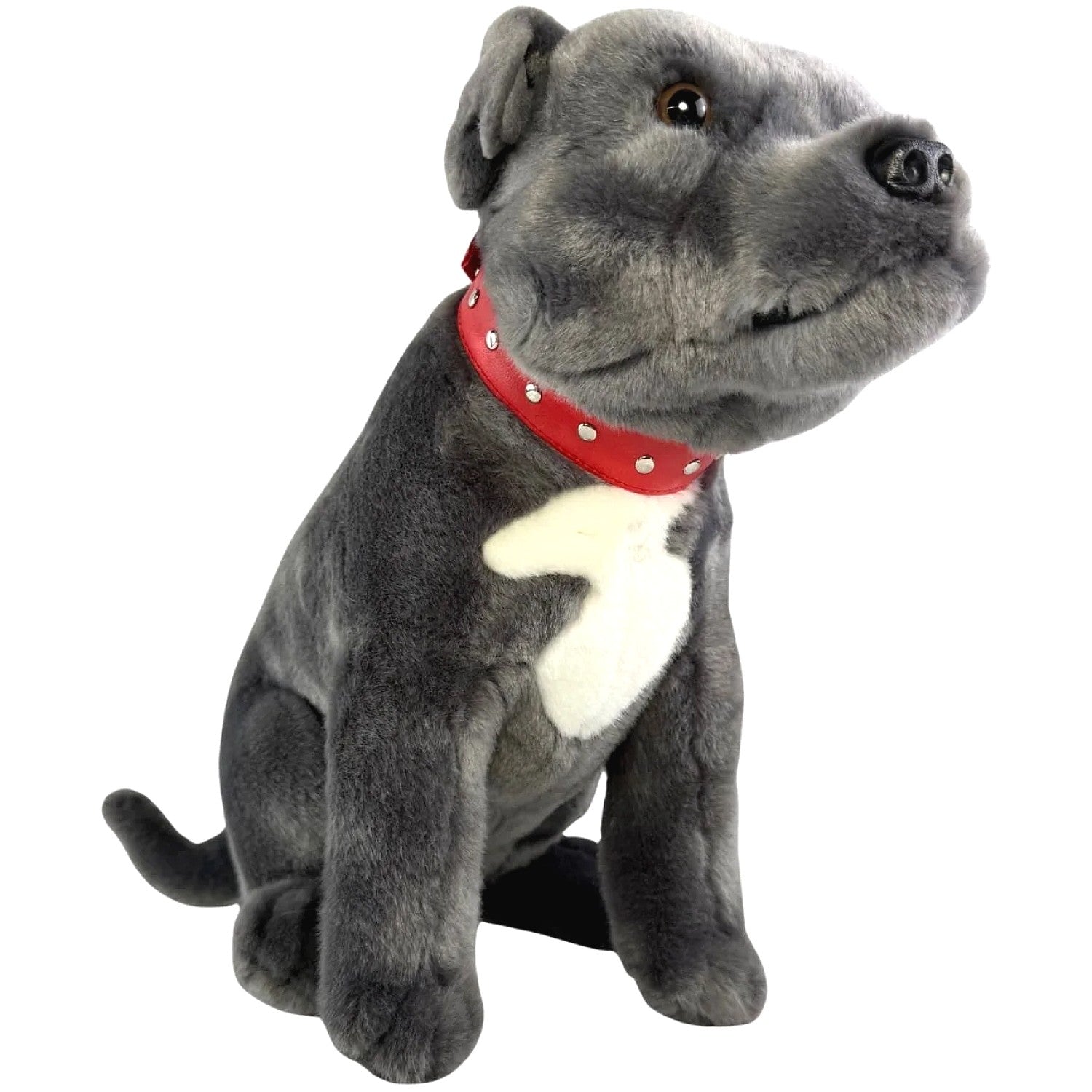Bocchetta - Storm Grey Staffy Sitting Soft Plush 32cm