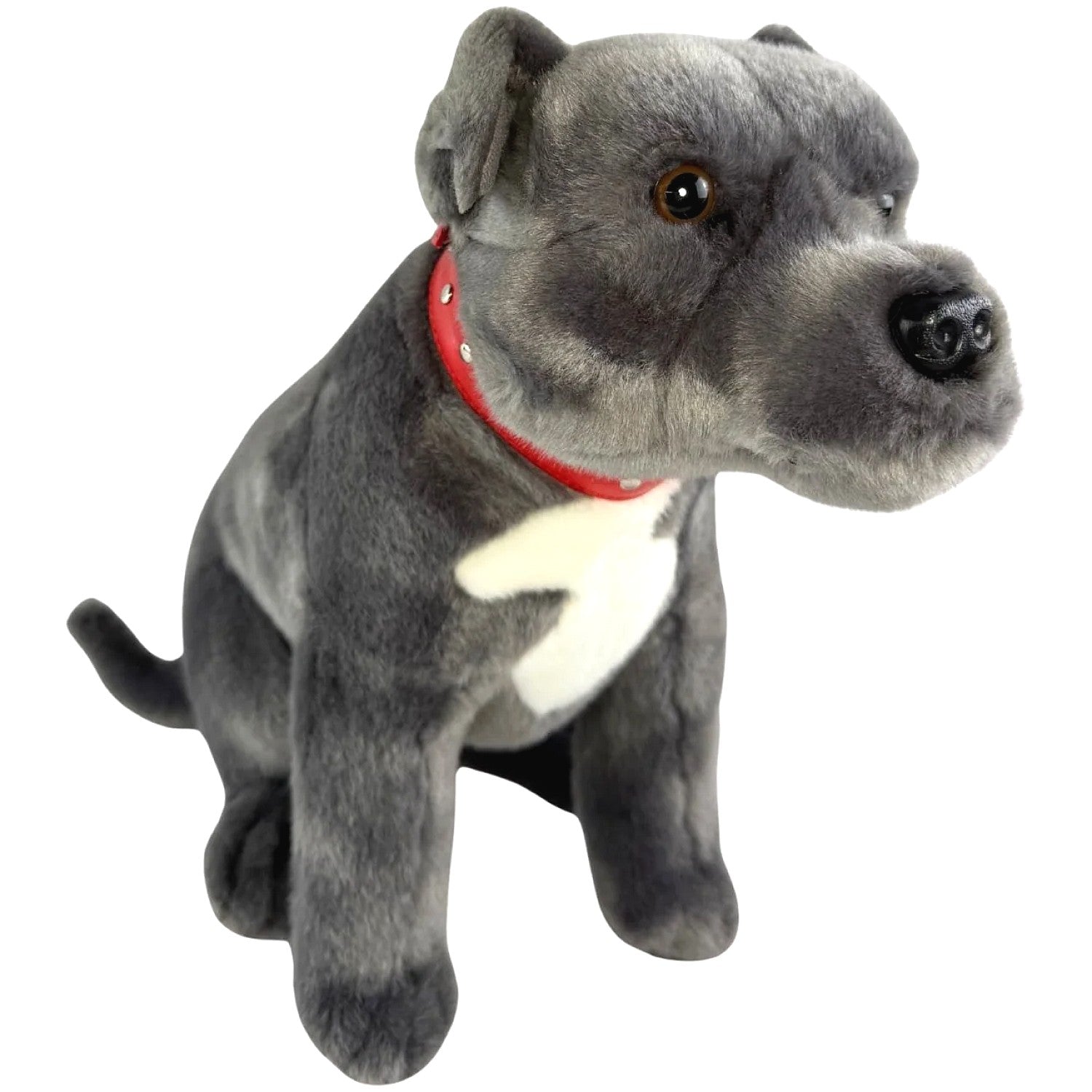 Bocchetta - Storm Grey Staffy Sitting Soft Plush 32cm