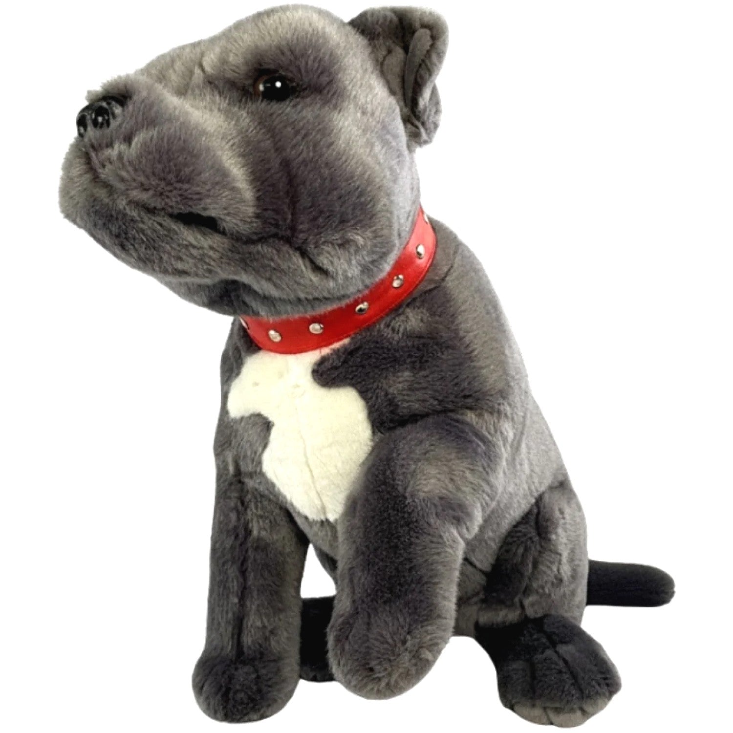 Bocchetta - Storm Grey Staffy Sitting Soft Plush 32cm