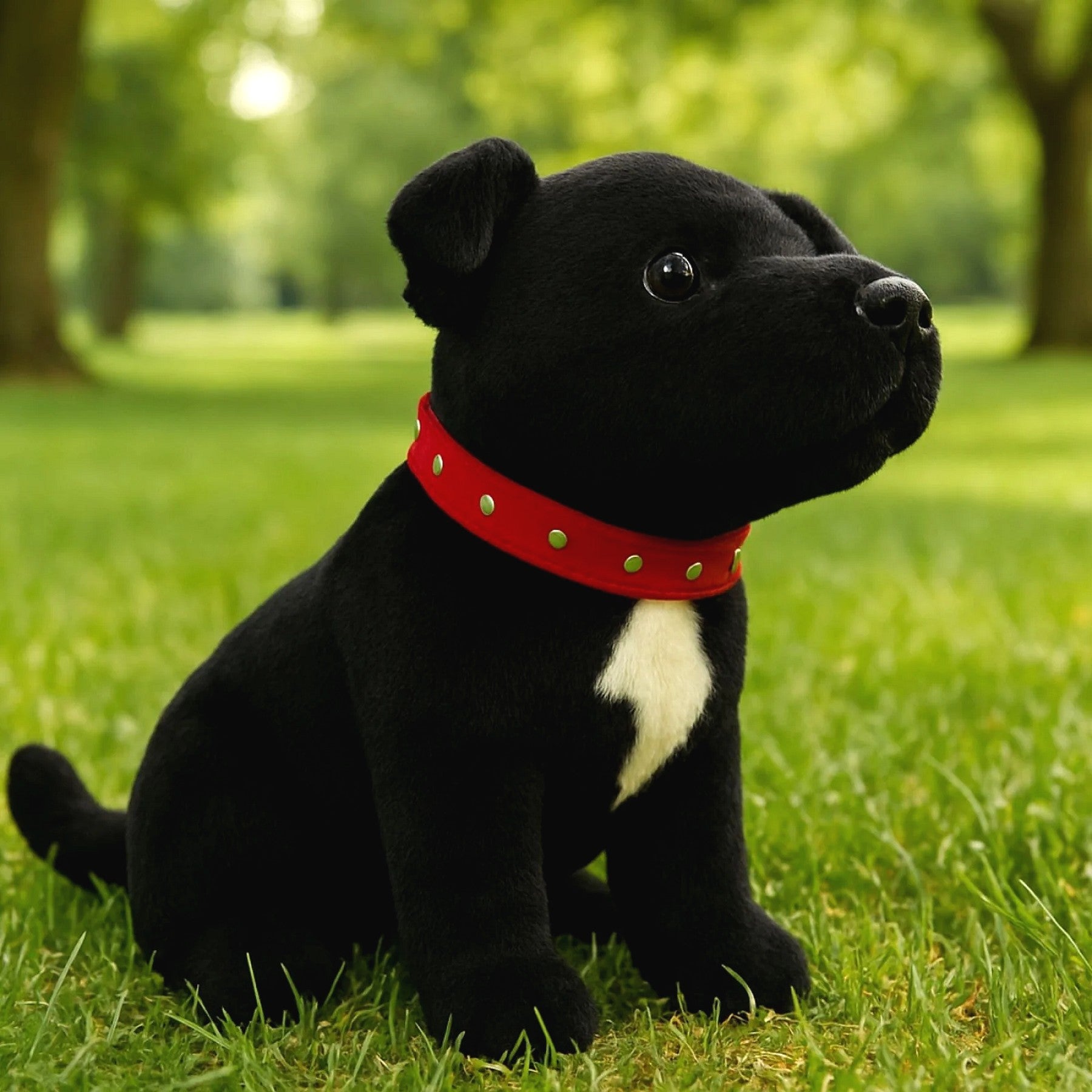 Bocchetta - DJ Black Staffy Sitting Soft Plush 32cm